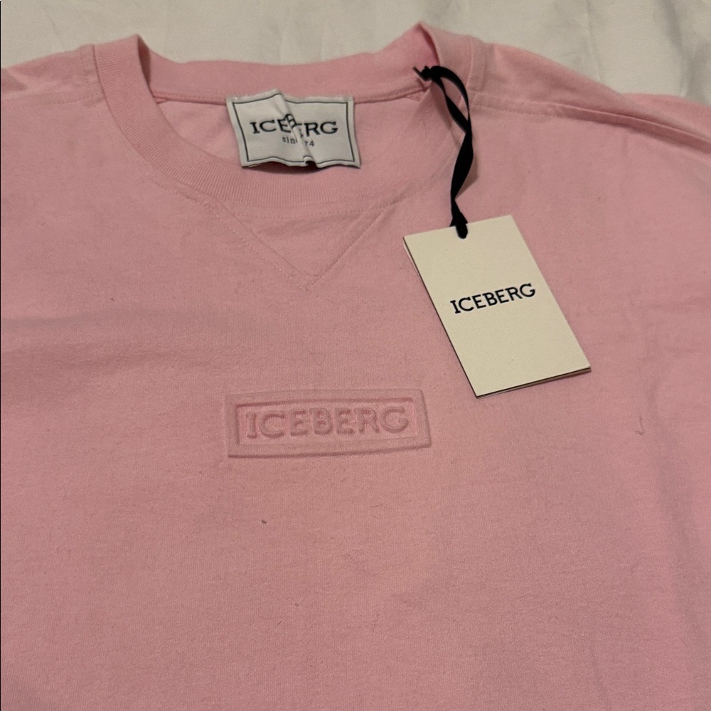 Men’s Iceberg 5D Light Pink Short Sleeve Tee NWT Large